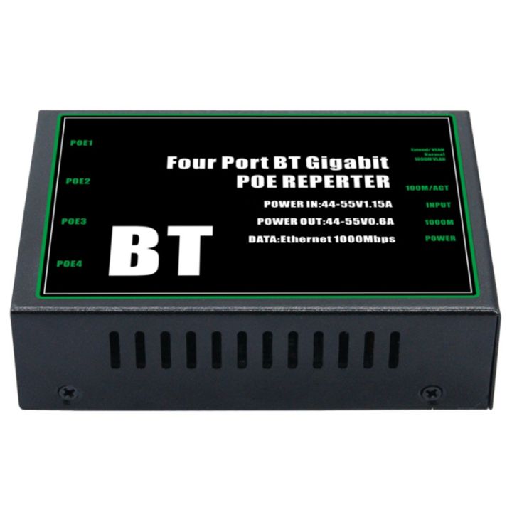 BT Gigabit POE Extender 4 Port 100/1000Mbps IEEE802.3 BT Repeater 1 in ...