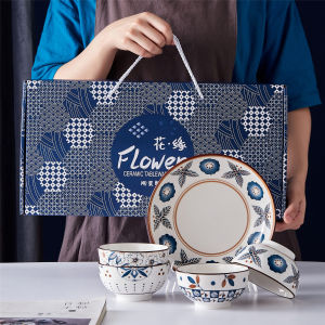 Set Pinggan Mangkuk Tembikar Set Mangkuk Warna Underglaze Pinggan Mangkuk Pinggan Mangkuk Alat Mangkuk Pinggan Makan Mangkuk   Kumpulan Cenderahati  Kecil