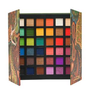กล่องกระดาษพกพาสีสำหรับทุกสภาพผิวเครื่องสำอางพาเลทอายแชโดว์แบบฝุ่นอัดแข็งสดใสสร้างสีได้และไม่ระคายเคืองผิว