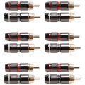 (LBI1) Monster 24Pcs Rca Male Adapter Solder Connector For Audio Video Cctv Ip Camera Security Coaxial Cable Solderness. 