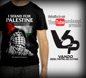 Baju Kaos PALESTINA - Hitam T-Shirt / Kaos FREEDOM PALESTINE / Kaos Dakwah 9