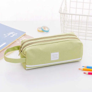 Kotak Pensil Dan Stationery Dual Zipper Dompet Pensil 2 Pouch Tempat Alat Tulis Perlengkapan Sekolah Dua Sisi Resleting avvet