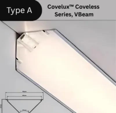 Covelux™ Coveless LED Lighting Series Seamless Architectural Ceiling Cove Lights Lux Wall Light Profiles