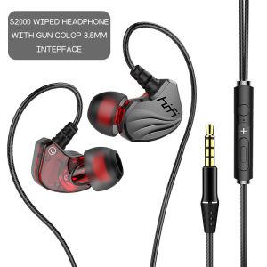 HIFI Wired Earphones S2000 6D Surround Bass Gaming Earphone with Mic 3.5mm Universal Interface Wired Headset For iPhone Android Phone