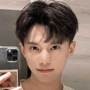 BAIXL Brown Men Short Wig Fashion Middle-part Bangs Synthetic Wigs with Bangs Halloween Handsome Boy Male Straight Wigs