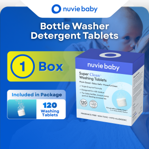 nuviebaby Super Clean Baby Bottle Washer Detergent Tablets 120pcs 100% Plant Based Fragrance Free For nuviebaby Momcozy Baby Brezza Eco Friendly Safe