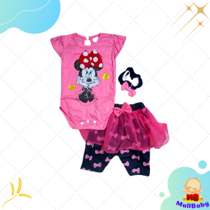Set Jumper Bayi Perempuan Lucu 0 3 6 9 Bulan Celana Tutu Bandana Minie