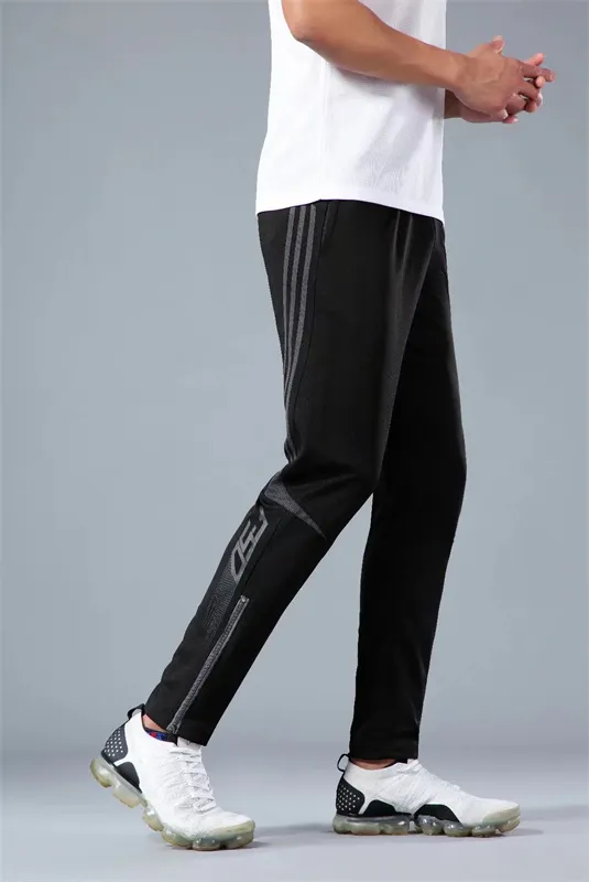 Men Running Pants Sport Pants with Zipper Pockets Training Joggings Men  Pants Football Training Pants Gym Fitness Trousers