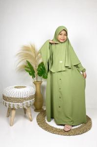 Gamis Anak Set Hijab Gamis Anak Crinkle Gamis Anak Tanggung Usia 7-14Tahun