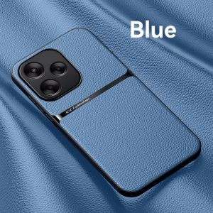 Funda For Xiaomi Poco M6 4G Car Magnetic Holder Leather Case Pocco Poko Little M6 M 6 PocoM6 Soft Non-Slip Shockproof Back Cover