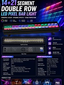42 LED PIXEL BAR WITH MIDDLE LAMP