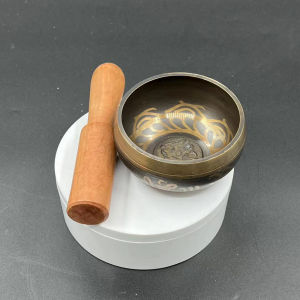 Nepal Handmade Brass Tibet Buddha Chanting Bowl 8cm Chime Therapy Tibetan Buddha Singing Bowl