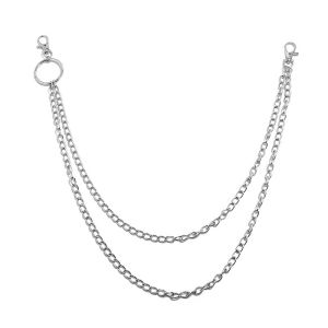 A.one Double Layer Punk Metal Waist Chain Men Hip-hop Versatile Pants Hanging Chain Jeans Accessories