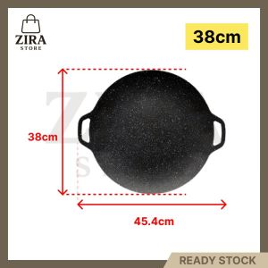 [28/34/38cm] BBQ Grill Pan Indoor Outdoor BBQ Grill Pan Frying Pan Grill Pan Non Stick Camping Grill Pan Portable Camping Cookware 烤肉盘 户外韩式烤盘 烧烤盘