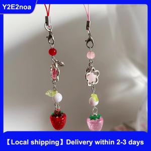 【Local shipping】 Sweet Cute Strawberry Mobile Phone Lanyard Lovely Fruits Phone Chain For Girls Y2K Aesthetic Cellphone Keychain