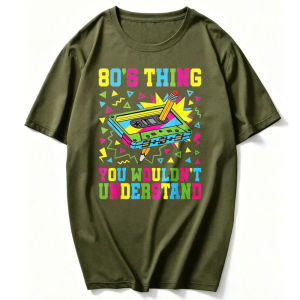 [Local Stock] HBESTY  80s Thing 80s Outfit Funny 1980s Party Costume Men Women T-Shirt Funny Outdoors High Quality Cotton Short-sleev Breatha Teesble