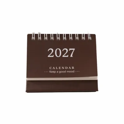 LUXEMO Coil 2027 Desk Calendar Mini Standing Monthly Planner Flip Calendar Home Office