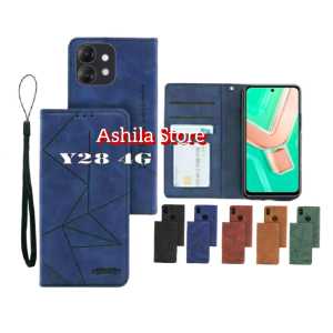 Case Flip magnet For VIVO Y28 4G  Casing Dompet Motif Flip Cover Leather Premium Sarung Buku HP