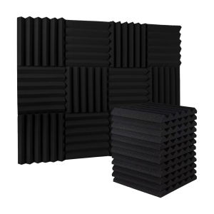 Acoustic Foam Rectangular Sound Proofing Panels 50X25X5CM Sound Absorption Tiles Noise Silencing Dampening Sponge Fireproof Home Studio Offices KTV Gaming Rooms