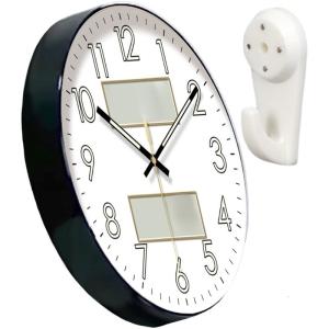 Quiet Glow In Dark Wall Clock with Temperature Humidity Week Display and Operating