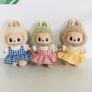 HXPUZM 1 set Phụ kiện đồ chơi Quần áo thời gian labubu Quần áo búp bê Áo sơ mi trắng Quần áo búp bê vải nhung lông Mini Dễ thương Quần áo búp bê cotton 17cm Phụ kiện búp bê cotton