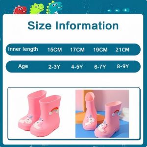 Childrens cartoon waterproof toddler rubber shoes student rain boots for girls