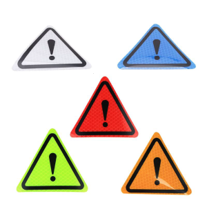 Universal Reflective Stickers Car Bodywork Decorative Paster Motorcycle Triangular Warning Label