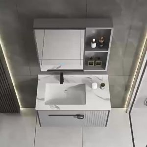 Vanity Cabinet Bathroom Cabinet Simple Bathroom Stone Plate Bathroom Cabinet Smart Mirror Cabinet Home Washbasin Cabinet Combination Toilet Mirror Cabinet Mirror Cabinet