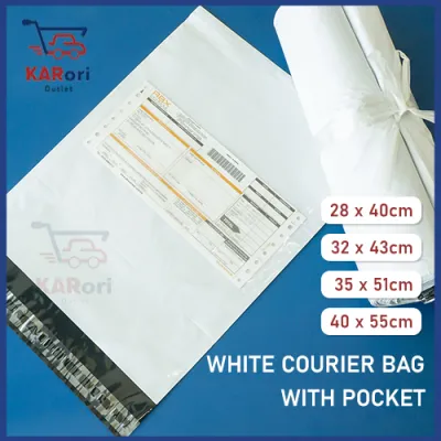 100% NEW MATERIAL COURIER PLASTIC BAG WITH POCKET / COURIER BAG / COURIER DELIVERY BAG (WITH CONSIGNMENT NOTE POCKET)