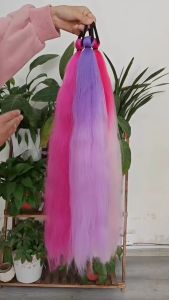 Synthetic DIY Braided Ponytail Extension Braid Ponytail Extension Color Ponytail Extension with Elastic Hair Tie Straight Synthetic Hairpiece Wrap 26 Inch Fashion
