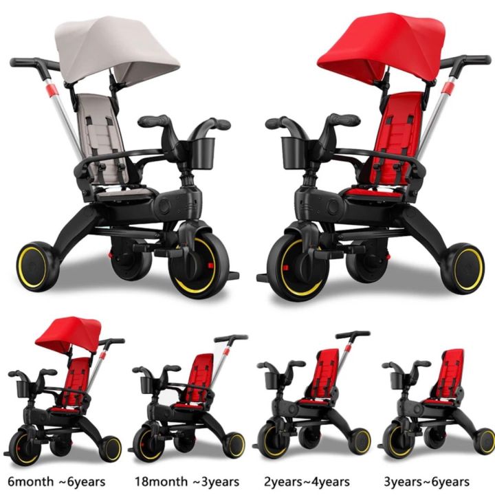 Sepeda Roda Tiga Tricycle Stroller Lipat Cabin Size Sepeda