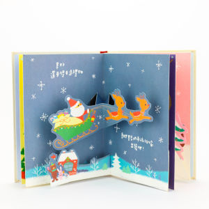 Christmas Pop Up 3D Full Color Storybook Santa Claus Reindeer Gift Kids Reading Book Mandarin Language Book 立体 圣诞 故事书