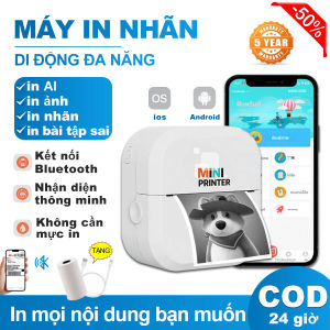 May in nhiet mini Bluetooth di dong P1 De dang thiet ke va in nhan ghi chu do an tem tra sua