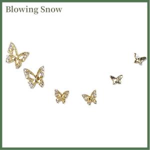Blowing 6Pcs set Simple Stud Earring Set For Women Butterfly Zircon Earrings Girl Party Wedding Engagement Jewelry Accessories