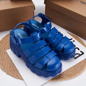 Womens Shoes Melissa Heeled Sandals Block Heel Platform Bottom Toe Woven Sandals High Heels Jelly Sandals Women