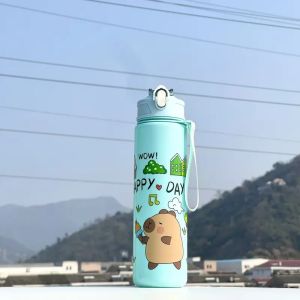 Botol Minum Viral Terbaru Anak Korea 1Liter Botol Cantik Gradasi Panjang botol pelangi 1l