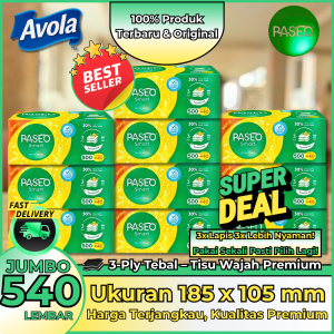 Tisu Paseo 540 Sheet (10 PACK) – 3 Ply Paket Jumbo Super Hemat dan Lembut