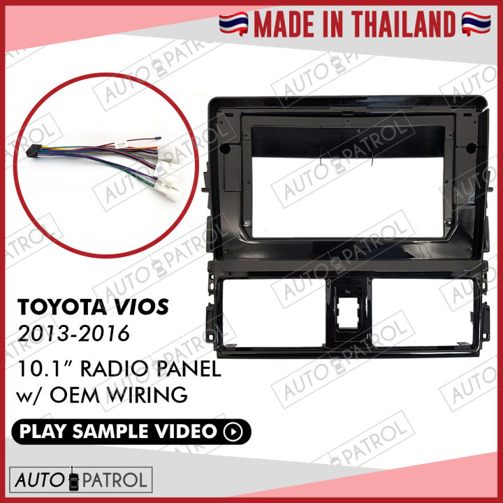 Toyota Vios 2013-2016 10.1" Car Radio Panel Frame w/ Wiring Harness