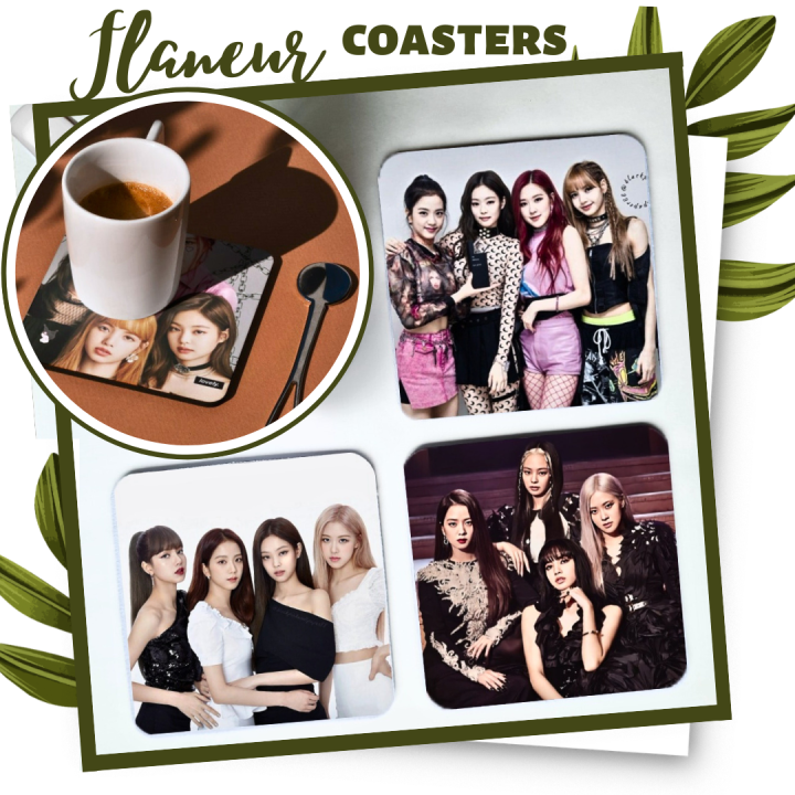 Black Pnk Kpop Girl Band Aesthetic Elegant Mug Tea Coffee Rubber Coasters  Surface Protection Gifts Giveaways Heat Resistant Insulation  Multifunctional