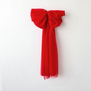 MICANGP Mesh Red Christmas Bow Decoration Large Exquisite Xmas Trees Pendant Festive Home Decor Decorative Bow Knot Baubles New Year