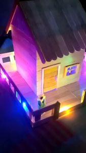 mainan miniatur rumah led prakarya kerajinan tangan stik es kirim