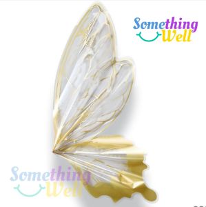 กระดาษห่อช่อดอกไม้รูปผีเสื้อ (4 ชิ้น/1 ตัว) ปีกผีเสื้อคริสตัลสำหรับห่อดอกไม้ ขนาด50×56   cm