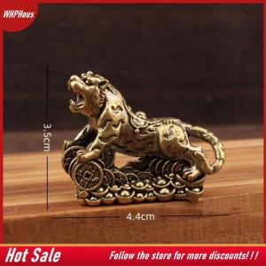 【COD】🔥🔥🔥 Antique Copper Chinese Tiger Miniature Figurines Ornaments Brass Lucky Desktop Decorations