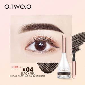 O.TWO.O 2 In 1 Waterproof Eyebrow Cream With Brush & Bow Wax With Brush 4 Colors Long Lasting Waterproof Eye Brow Tint Enhancers Cosmetics Makeup Eyeliner Smudge-Proof High Pigment Lasting Multi-Uses