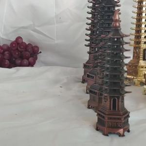 Alloy Pagoda Wenchang Tower Statue Fengshui 9 Level 13 Level Towers Business Rises Home Office Desktop Decoration
