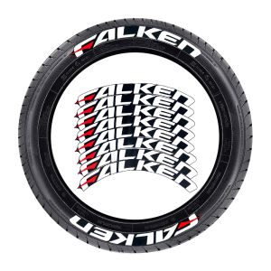 FALKEN 3D Car Wheel Adjustment Permanent Rubber One-piece Lettering Sticker Is Suitable for Toyota Honda BMW Mercedes Pirelli Michelin Tires