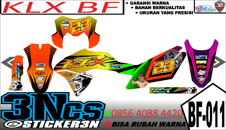 Decal Sticker Motor Klx Bf Stripping Pelangi Tosca Fullbody Lazada