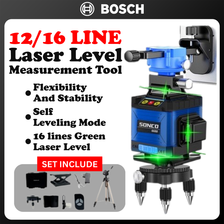 Bosch Auto Measurement Tool Line Laser Level Green Light SelfLeveling