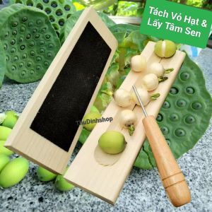 Dụng cụ tách vỏ hạt sen hạt dẻ và lấy tâm sen bằng gỗ tự nhiên