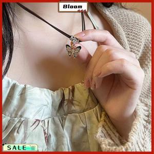 Follow Get New[Bloom Z] Chinese Style Fashion Retro Braided Rope Necklace Butterfly Flower Moon Safety Lock Pendant Necklace For Women Vintage Jewelry